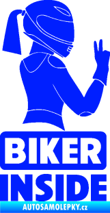 Samolepka Biker inside 004 pravá motorkářka modrá dynamic