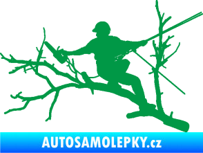 Samolepka Dřevorubec 006 levá prořezání ve výškách zelená