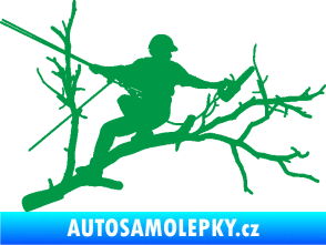 Samolepka Dřevorubec 006 pravá prořezání ve výškách zelená