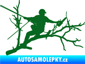 Samolepka Dřevorubec 006 pravá prořezání ve výškách tmavě zelená