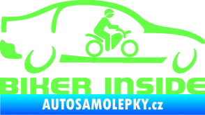 Samolepka Biker inside 001 motorkář v autě Fluorescentní zelená