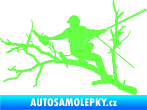 Samolepka Dřevorubec 006 levá prořezání ve výškách Fluorescentní zelená