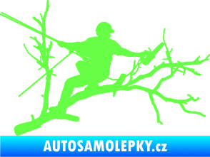 Samolepka Dřevorubec 006 pravá prořezání ve výškách Fluorescentní zelená