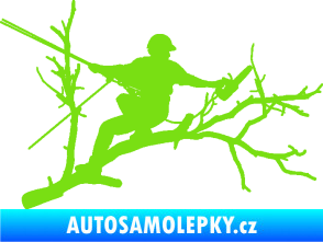 Samolepka Dřevorubec 006 pravá prořezání ve výškách zelená kawasaki