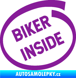 Samolepka Biker inside 005 nápis fialová