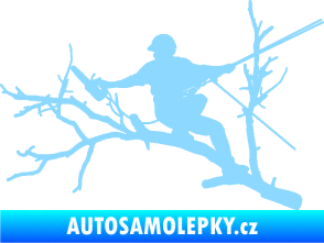Samolepka Dřevorubec 006 levá prořezání ve výškách světle modrá