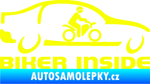 Samolepka Biker inside 001 motorkář v autě Fluorescentní žlutá