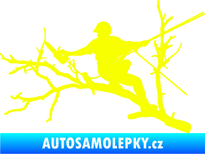 Samolepka Dřevorubec 006 levá prořezání ve výškách Fluorescentní žlutá