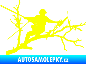 Samolepka Dřevorubec 006 pravá prořezání ve výškách Fluorescentní žlutá