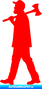 Samolepka Dřevorubec 002 levá Fluorescentní červená