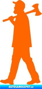 Samolepka Dřevorubec 002 levá Fluorescentní oranžová