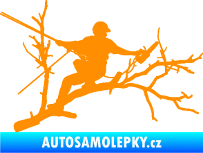 Samolepka Dřevorubec 006 pravá prořezání ve výškách oranžová
