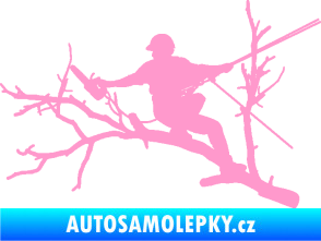 Samolepka Dřevorubec 006 levá prořezání ve výškách světle růžová