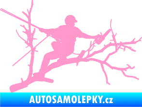 Samolepka Dřevorubec 006 pravá prořezání ve výškách světle růžová