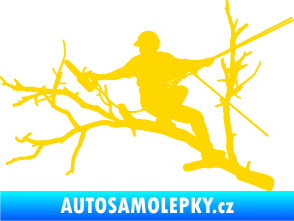 Samolepka Dřevorubec 006 levá prořezání ve výškách jasně žlutá