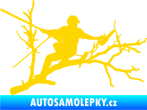 Samolepka Dřevorubec 006 pravá prořezání ve výškách jasně žlutá