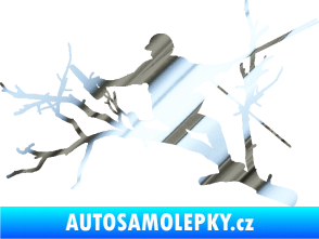 Samolepka Dřevorubec 006 levá prořezání ve výškách chrom fólie stříbrná zrcadlová