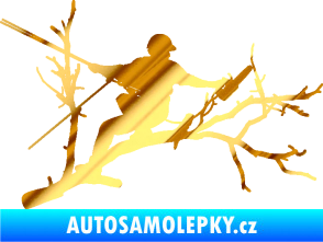 Samolepka Dřevorubec 006 pravá prořezání ve výškách chrom fólie zlatá zrcadlová