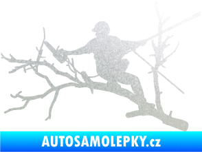 Samolepka Dřevorubec 006 levá prořezání ve výškách pískované sklo