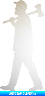 Samolepka Dřevorubec 002 levá odrazková reflexní bílá