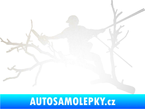 Samolepka Dřevorubec 006 levá prořezání ve výškách odrazková reflexní bílá
