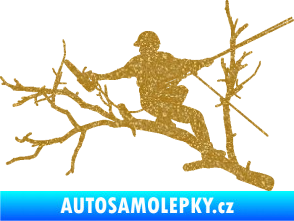 Samolepka Dřevorubec 006 levá prořezání ve výškách Ultra Metalic zlatá