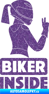 Samolepka Biker inside 004 pravá motorkářka Ultra Metalic fialová