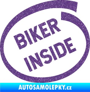 Samolepka Biker inside 005 nápis Ultra Metalic fialová