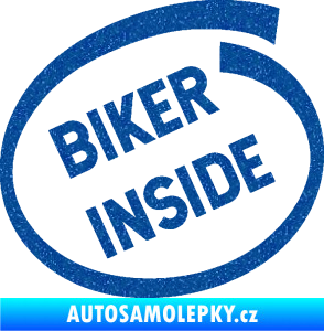 Samolepka Biker inside 005 nápis Ultra Metalic modrá