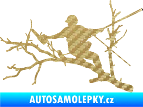 Samolepka Dřevorubec 006 levá prořezání ve výškách 3D karbon zlatý