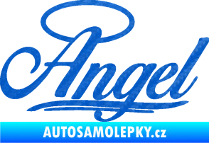 Samolepka Angel nápis 3D karbon modrý