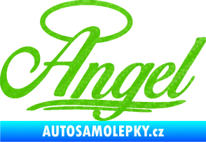 Samolepka Angel nápis 3D karbon zelený kawasaki