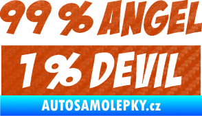 Samolepka 99% Angel, 1% Devil 3D karbon oranžový