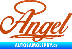Samolepka Angel nápis 3D karbon oranžový