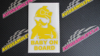 Samolepka Baby on board 002 levá s textem miminko s brýlemi