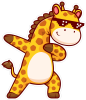 Barevná žirafa 004 pravá cool tancuje