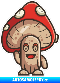 Samolepka Barevná houba 001 levá muchomůrka červená