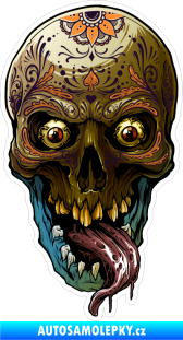 Samolepka Barevná lebka 063 pravá ozdobná zombie