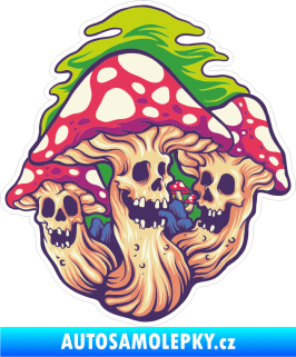 Samolepka Barevné houby 001 pravá jedovaté muchomůrky