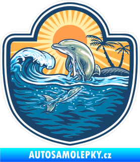 Samolepka Barevný delfín 001 levá u moře