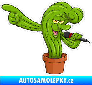 Samolepka Barevný kaktus 006 pravá zpěvák s mikrofonem