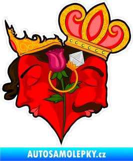 Samolepka Barevný král a královna 001 srdcová láska