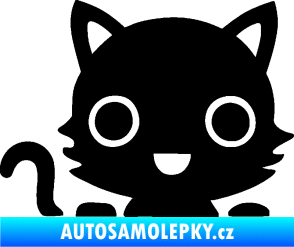 Samolepka Kočka 014 levá kočka v autě černá