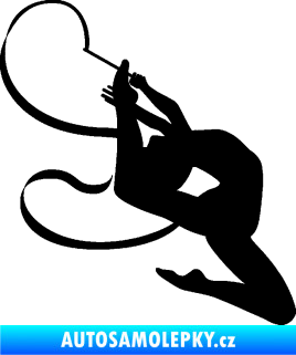 Samolepka Moderní gymnastika 001 pravá gymnastka se stuhou černá