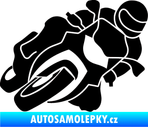 Samolepka Motorka 001 pravá silniční motorky černá
