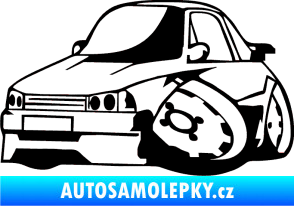 Samolepka Škoda 120 karikatura levá černá