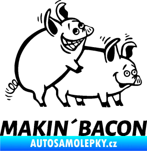 Samolepka Veselá prasátka makin bacon pravá černá