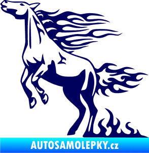Samolepka Animal flames 001 levá kůň tmavě modrá