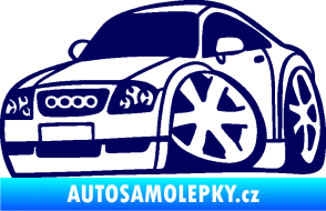 Samolepka Audi TT karikatura levá tmavě modrá