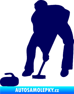 Samolepka Curling 001 levá tmavě modrá